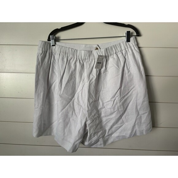 J Crew Factory Women's Linen Blend Pleated Elastic Waist Shorts Size 16 - Picture 7 of 7